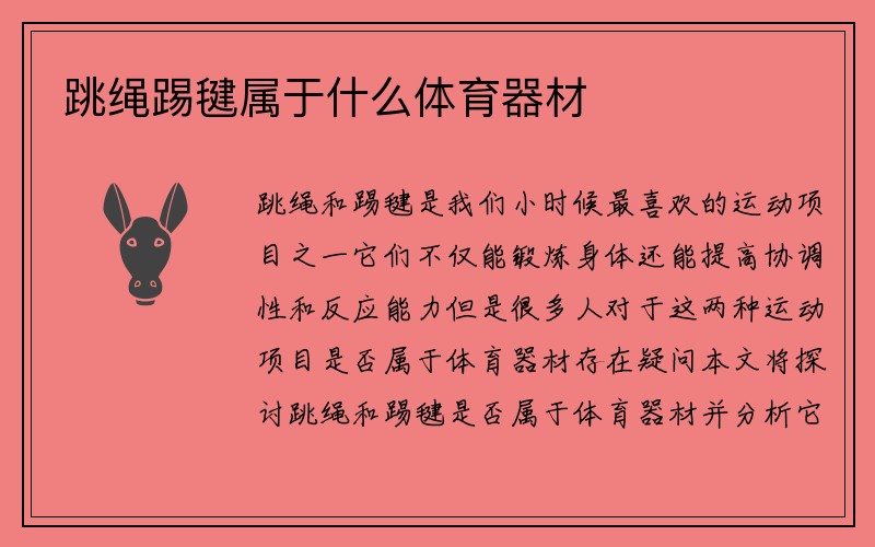 跳绳踢毽属于什么体育器材